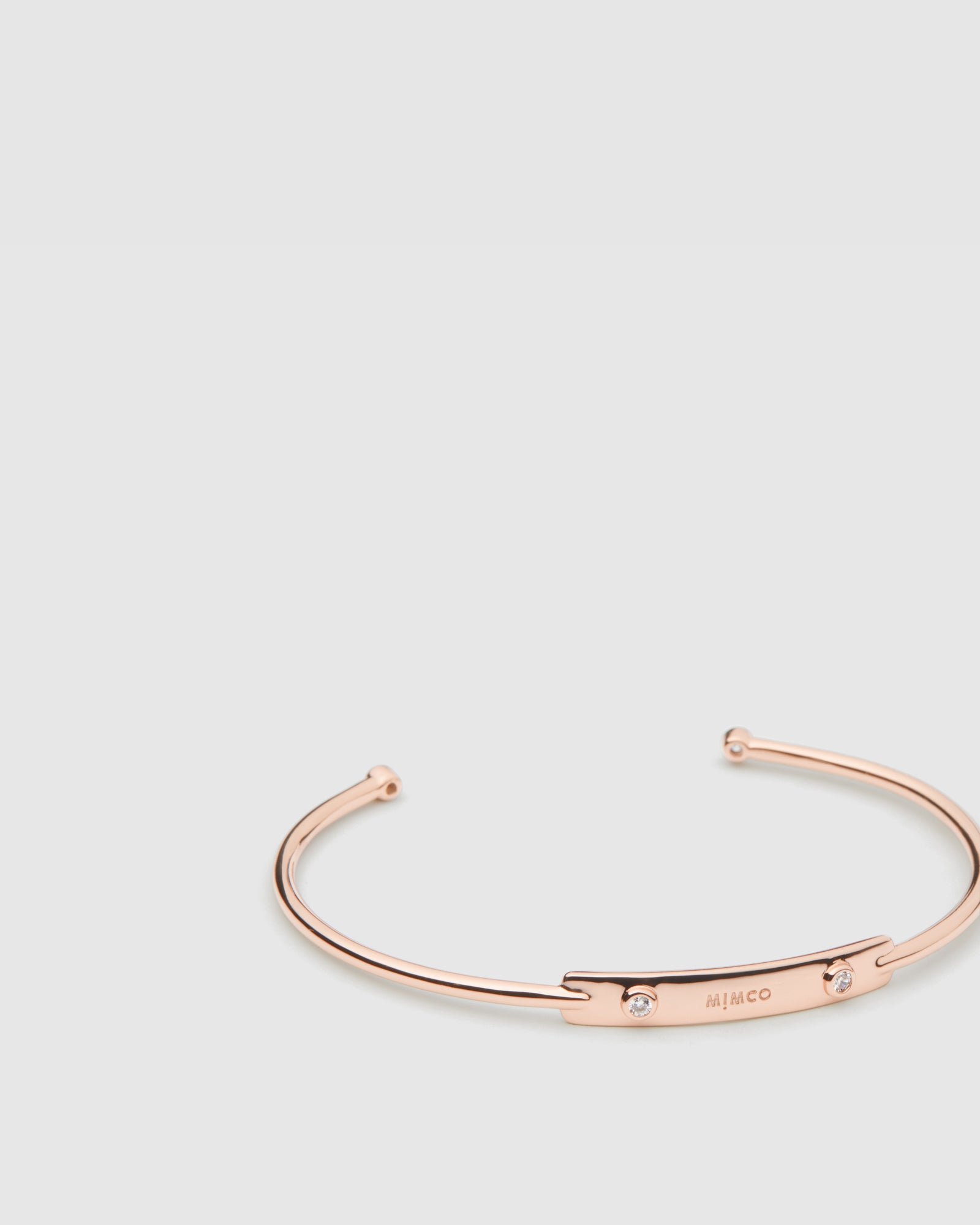 Twinkling Sterling Silver Cuff Bangle - Rose Gold