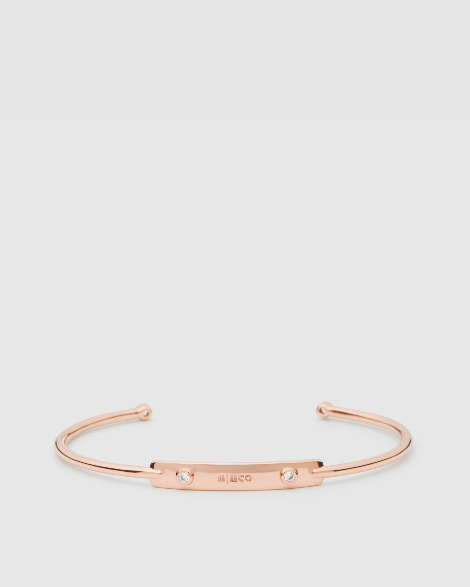 Twinkling Sterling Silver Cuff Bangle - Rose Gold