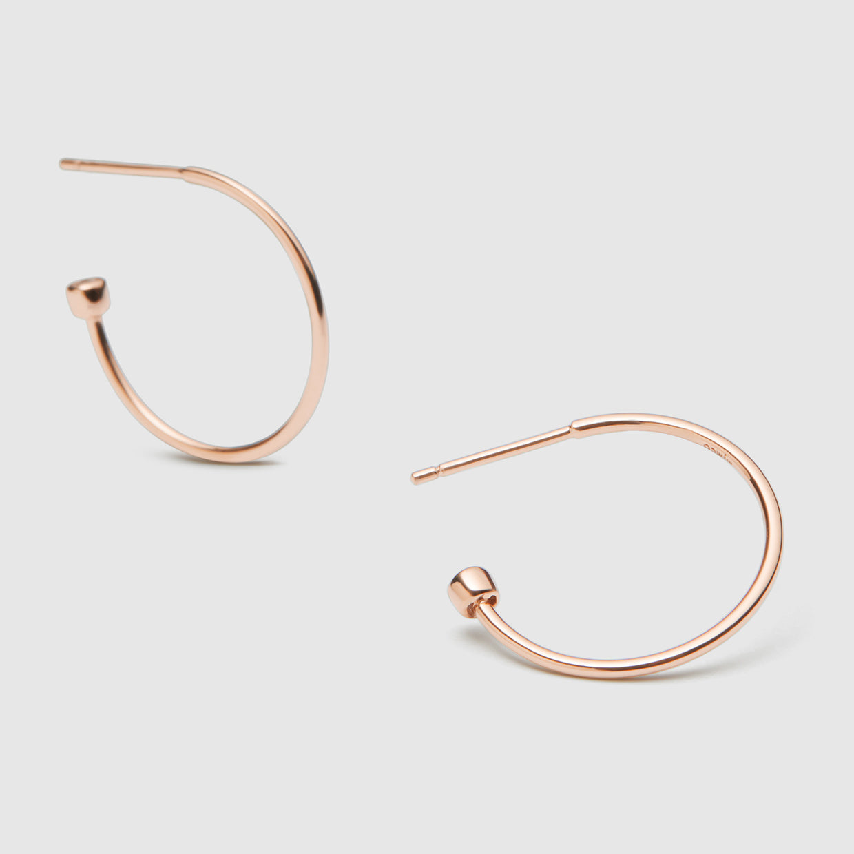 Loop Sterling Silver Hoop Earrings - Rose Gold