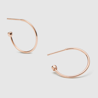 Loop Sterling Silver Hoop Earrings - Rose Gold