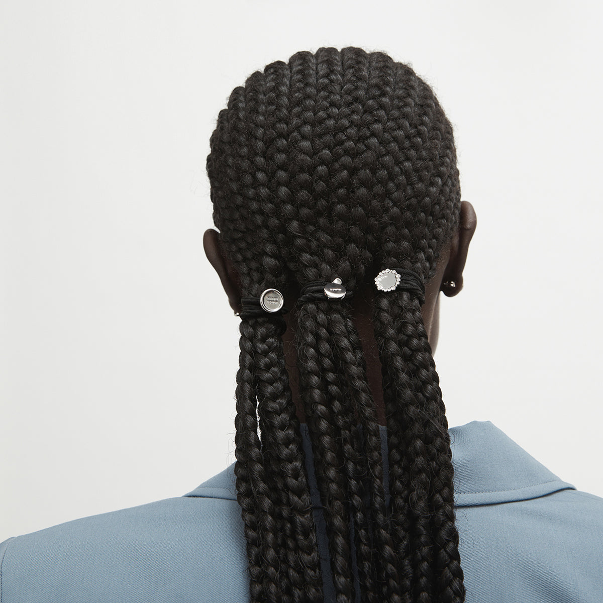 Ringlet Hair Pony Set - Silver