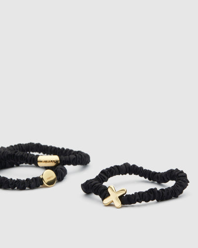 Mim-Twist Hair Scrunchie Set - Black