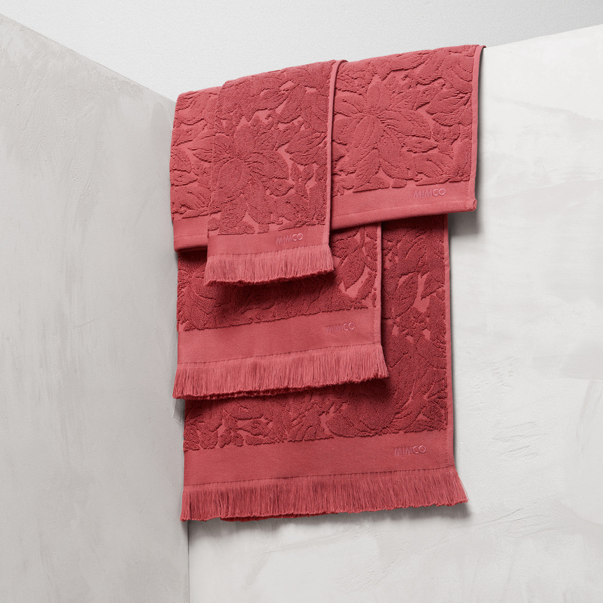 Garden Party Bath Towel - Crimson Pink