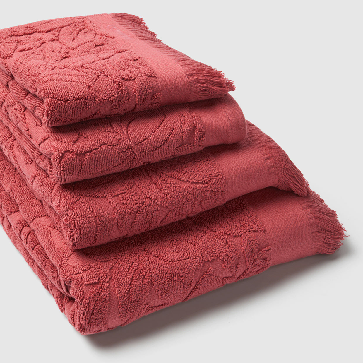 Garden Party Bath Towel - Crimson Pink