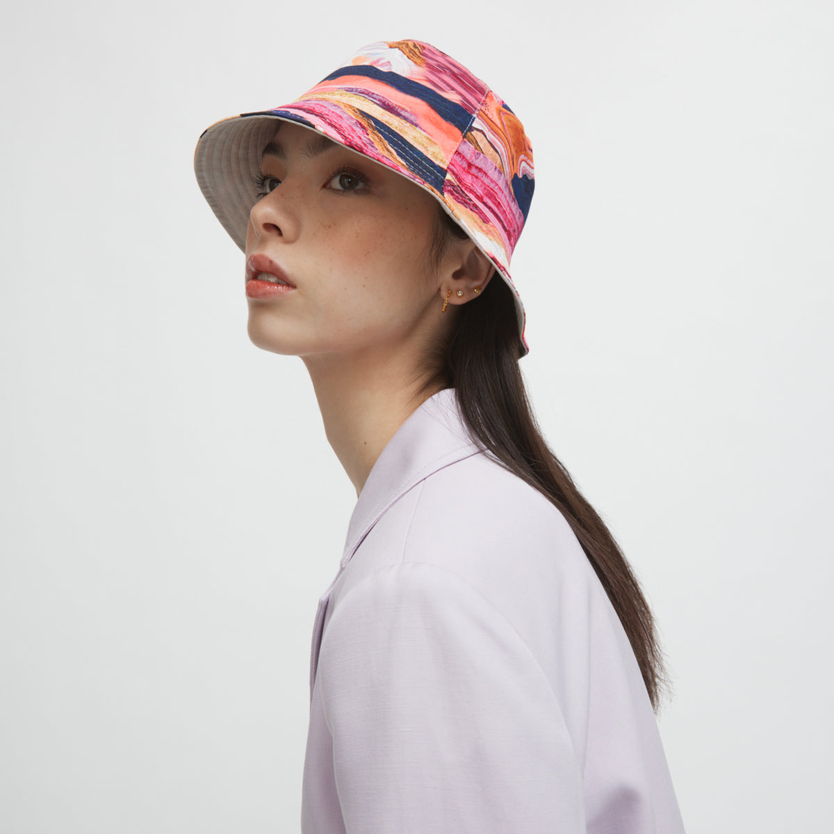 Earth Gazer Bucket Hat - Crimson Pink
