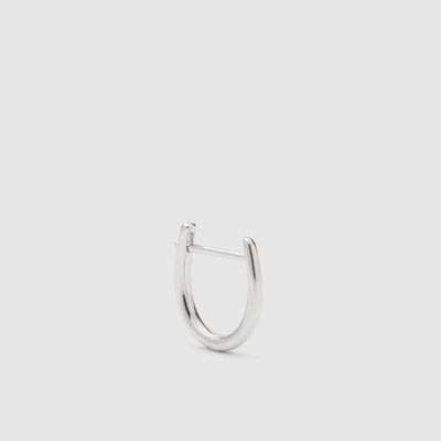 Clinch Sterling Silver Single Hoop Earring - Silver