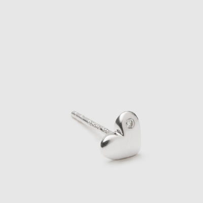 Beat Sterling Silver Single Stud Earring - Silver