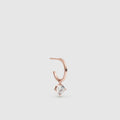 Flare Sterling Silver Single Charm Hoop Earring - Rose Gold