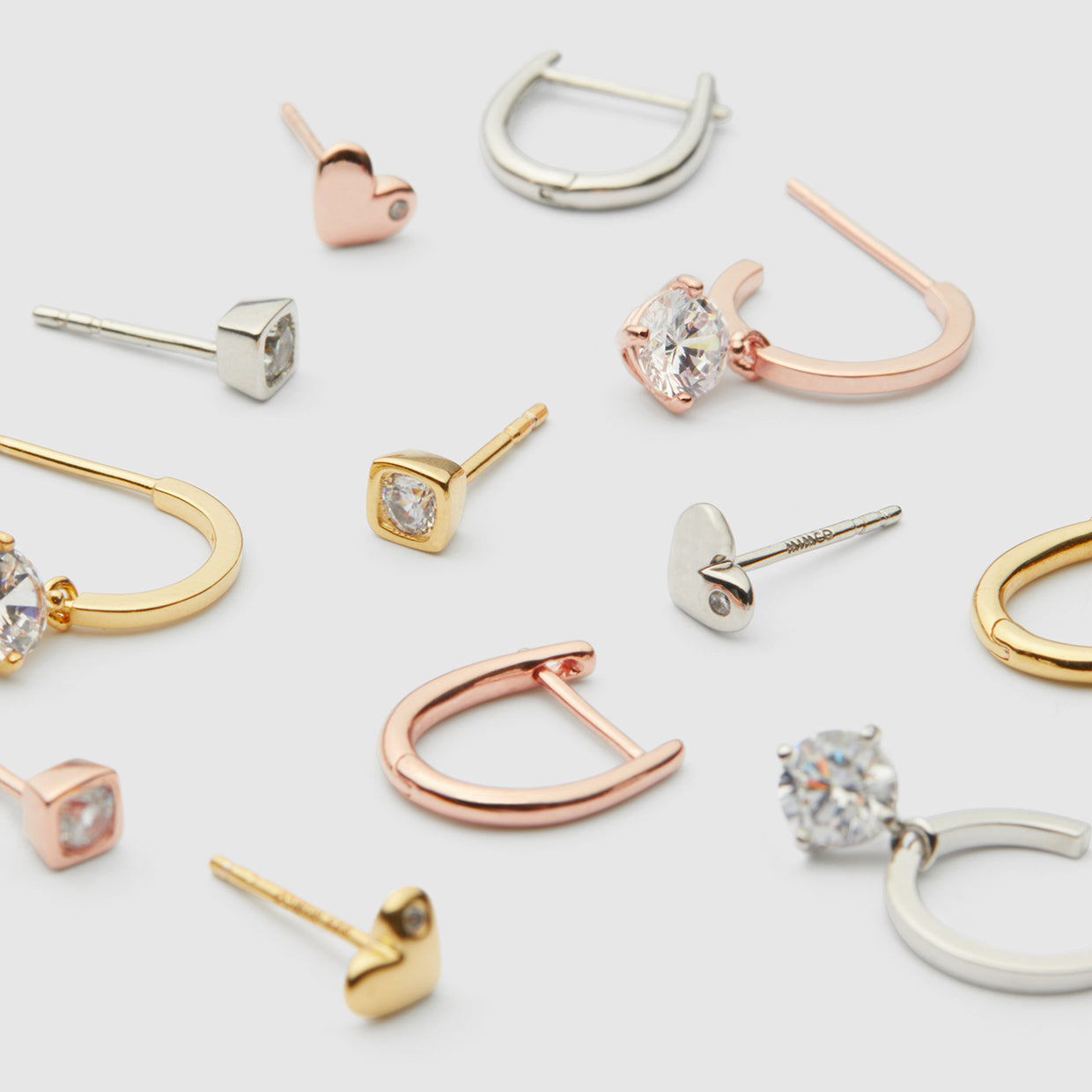 Flare Sterling Silver Single Charm Hoop Earring - Rose Gold