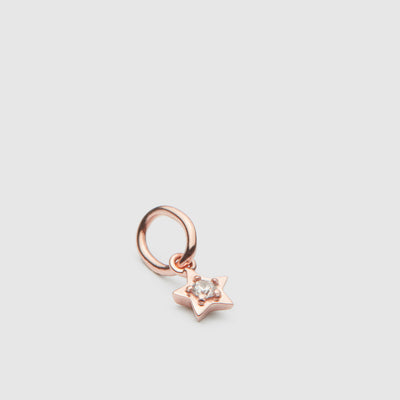 Star Blazer Sterling Silver Charm - Rose Gold
