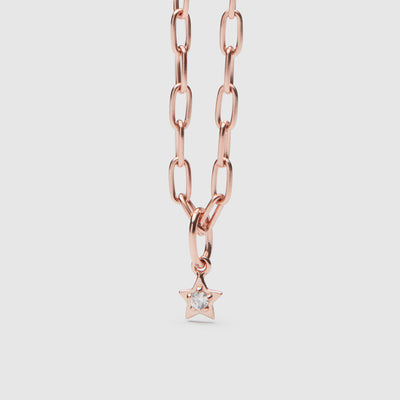 Star Blazer Sterling Silver Charm - Rose Gold