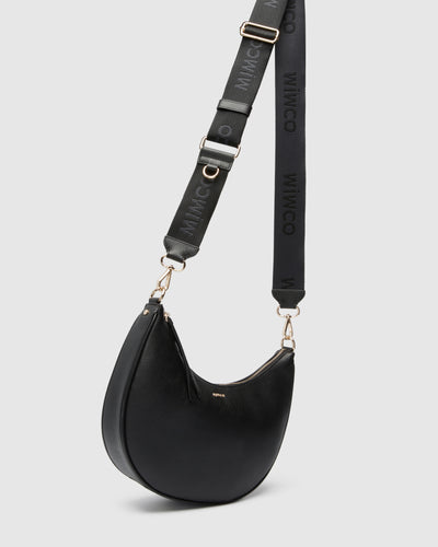 Classico Crescent Crossbody Bag - Black Light Gold