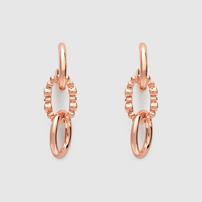 Ringlet Drop Earrings - Rose Gold