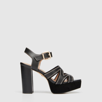 Fleck Platform Heels - Black