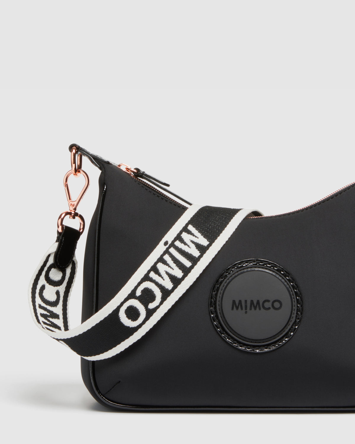 Serenity Crescent crossbody Bag - Black Rose Gold