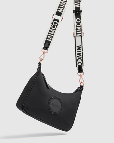 Serenity Crescent crossbody Bag - Black Rose Gold