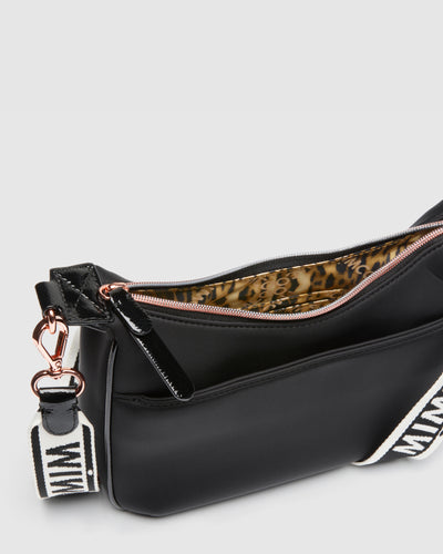 Serenity Crescent crossbody Bag - Black Rose Gold