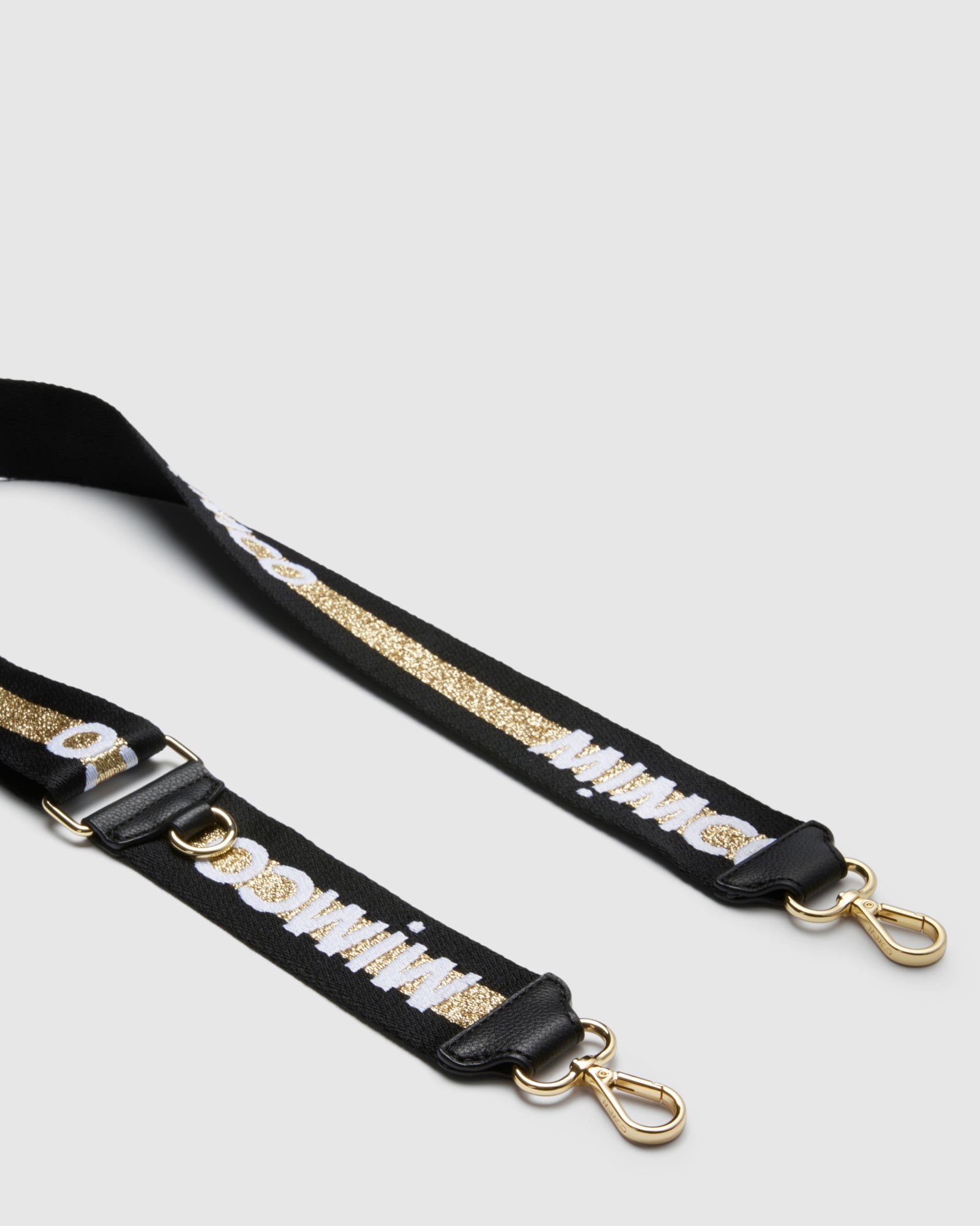 Sparkle Webbing Bag Strap - Black Light Gold