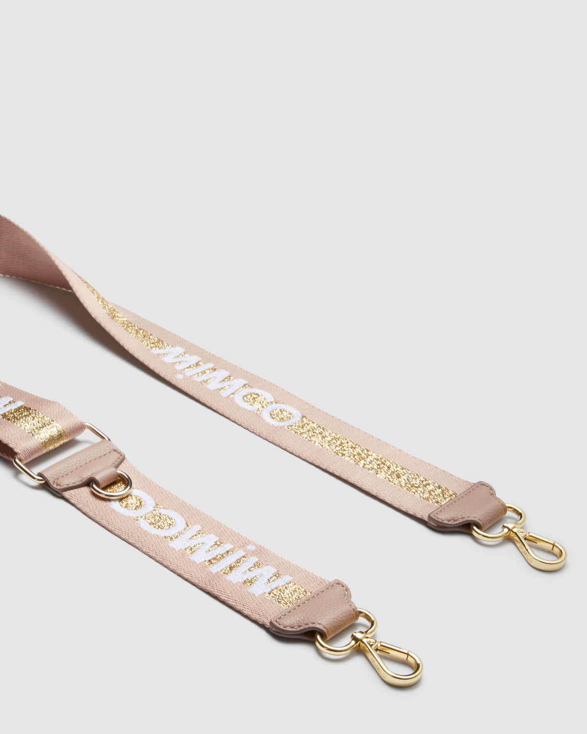 Sparkle Webbing Bag Strap - Almond Light Gold