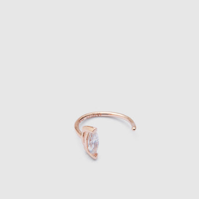 Flashing Sterling Silver Single Hoop Earring - Rose Gold