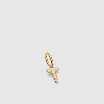 Alpha Sterling Silver Charm - Gold - T