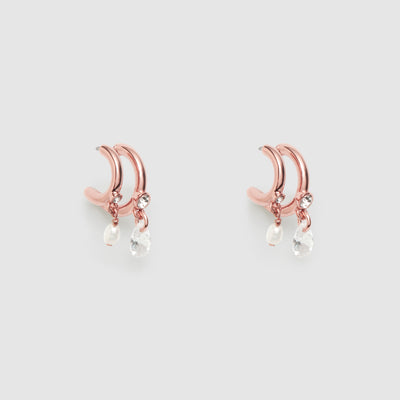 Emerge Double Hoop Earrings - Rose Gold