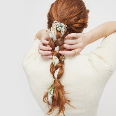 Heirloom Hair Scarf Scrunchie - White