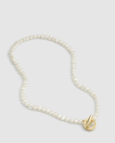 Splice Pearl Necklace - Gold