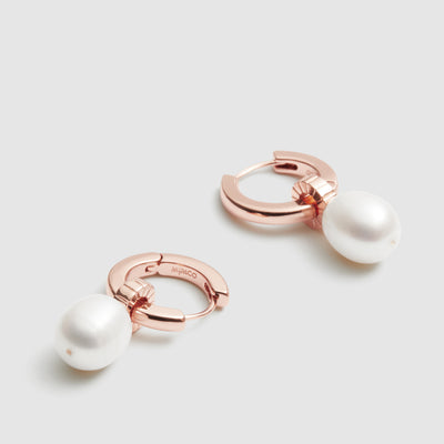 Splice Charm Hoop Earrings - Rose Gold