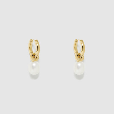 Splice Charm Hoop Earrings - Gold