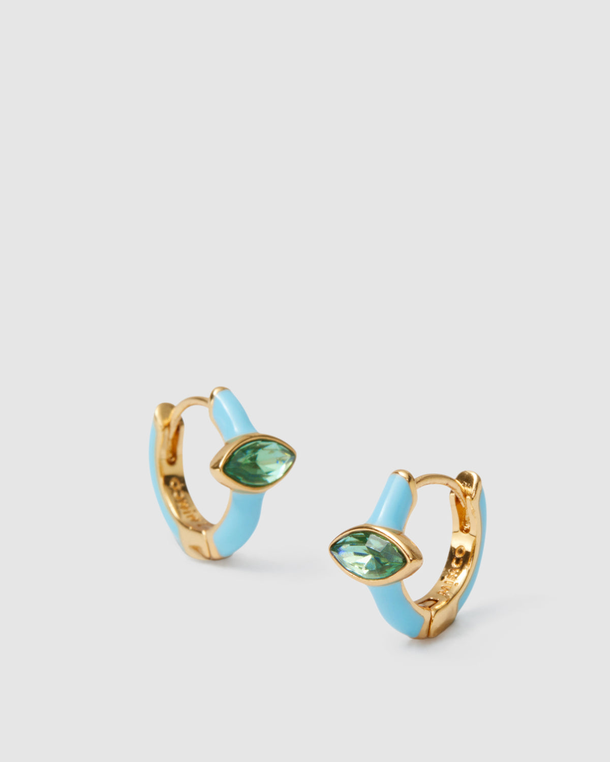 Lively Charm Hoop Earrings - Turquoise