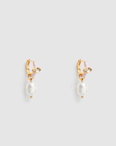 Lively Charm Hoop Earrings - Bubblegum
