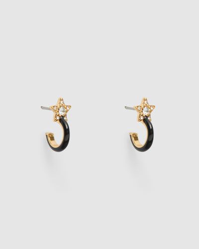 Lively Hoop Earrings - Black