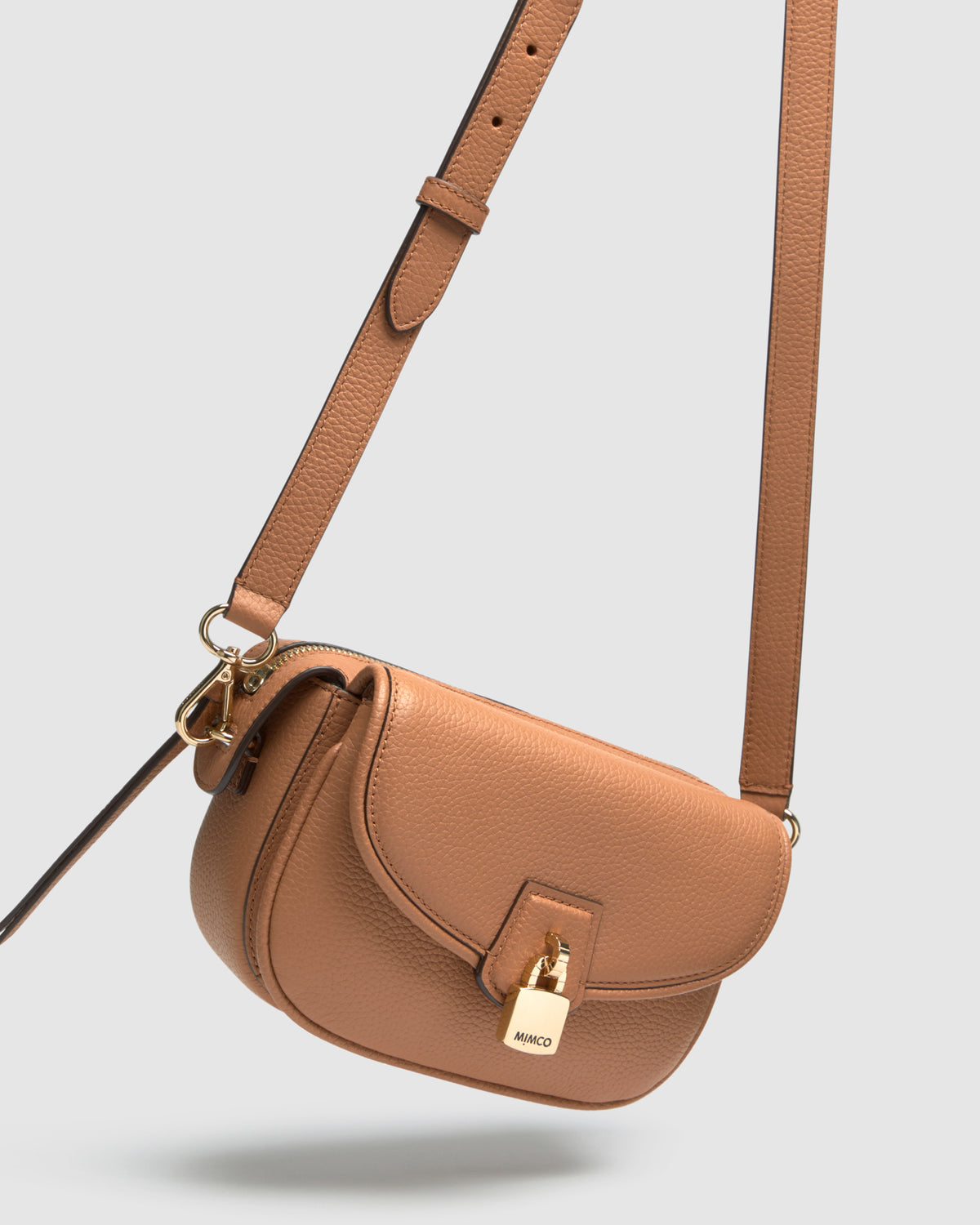 Lock-It Mini Saddle Crossbody Bag - Caramel