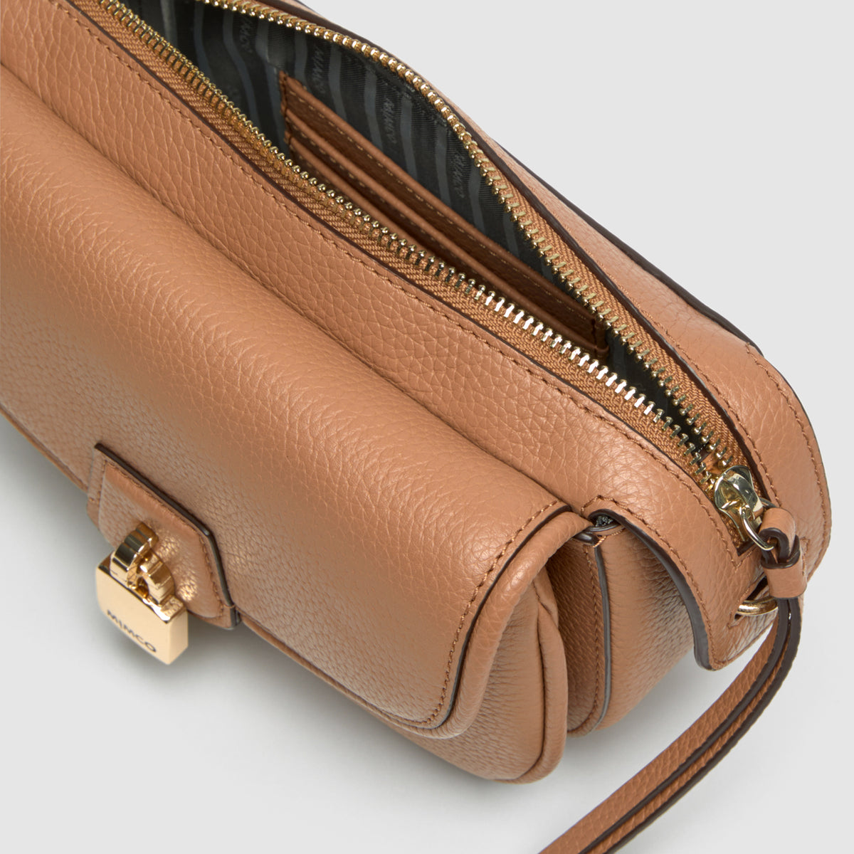 Lock-It Mini Saddle Crossbody Bag - Caramel
