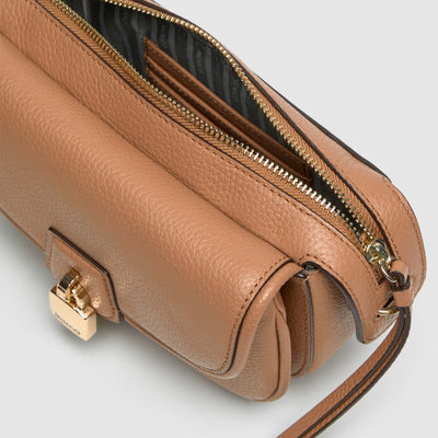 Lock-It Mini Saddle Crossbody Bag - Caramel