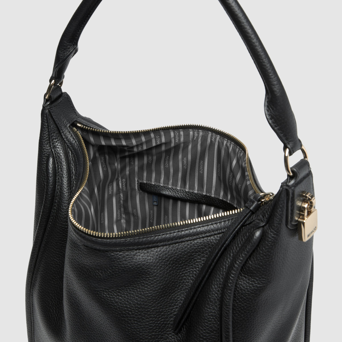 Lock-It Hobo Bag - Black Light Gold