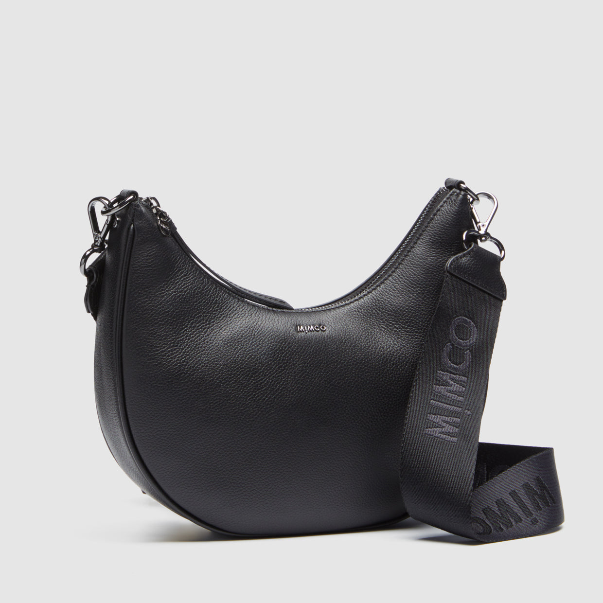 Classico Crescent Crossbody Bag - Black Gunmetal