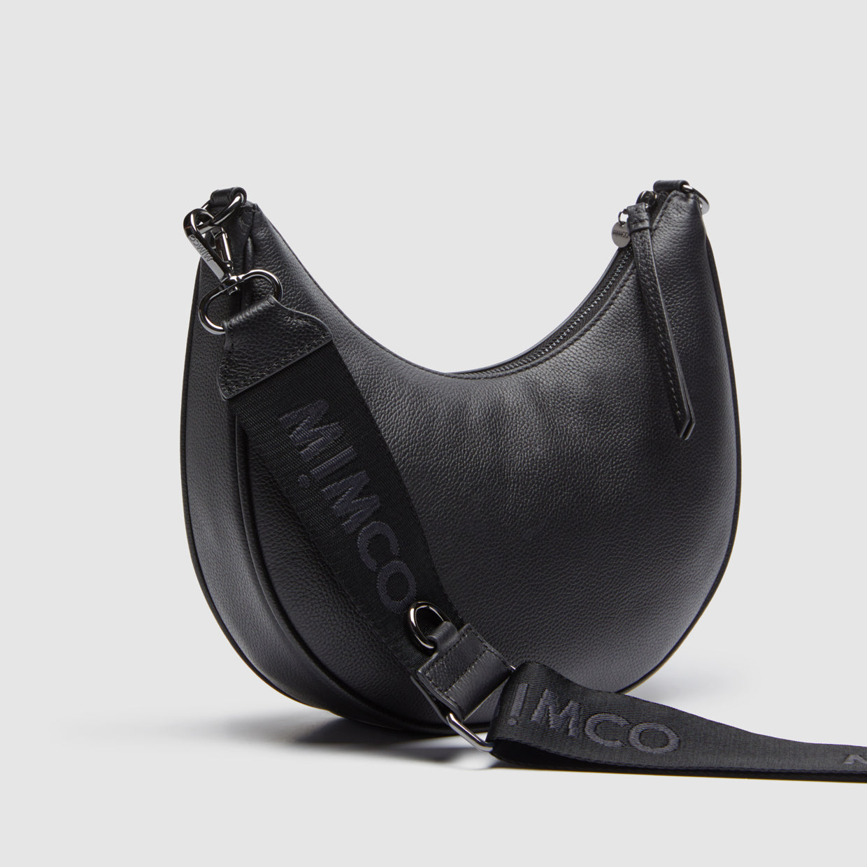 Classico Crescent Crossbody Bag - Black Gunmetal