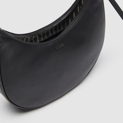 Classico Crescent Crossbody Bag - Black Gunmetal