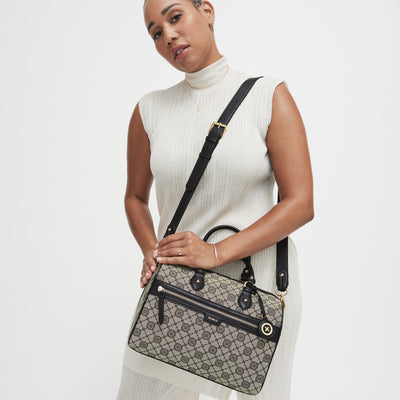 Mim-Gram Bowler Bag - Black Light Gold