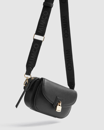 Webbing Bag Strap - Black Light Gold