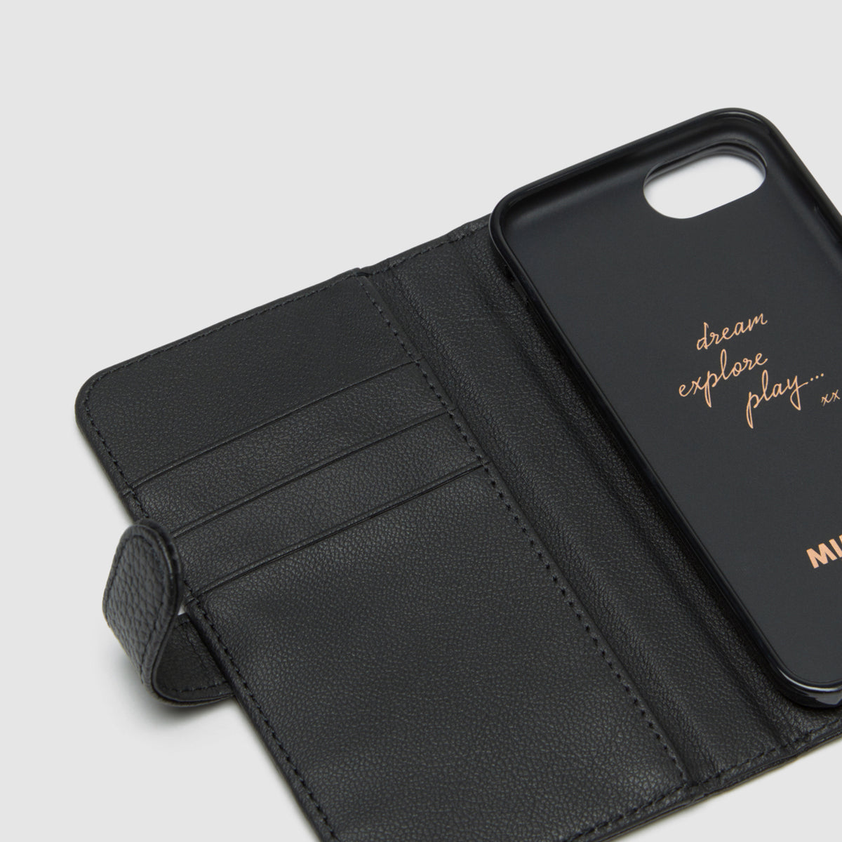Classico Flip Case For Iphone SE-8-7-6s-6 - Black Rose Gold
