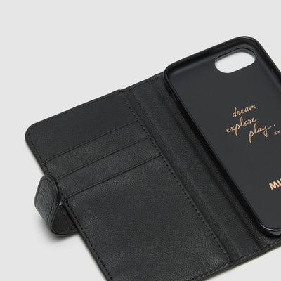 Classico Flip Case For Iphone SE-8-7-6s-6 - Black Rose Gold