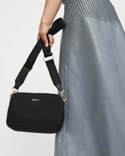 Flight Camera Crossbody Bag - Black Light Gold