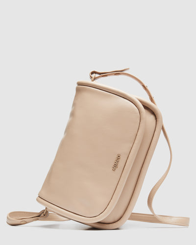 Classico Flap Over Crossbody Bag - Almond