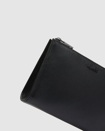 Classico Zip Medium Pouch - Black Gunmetal