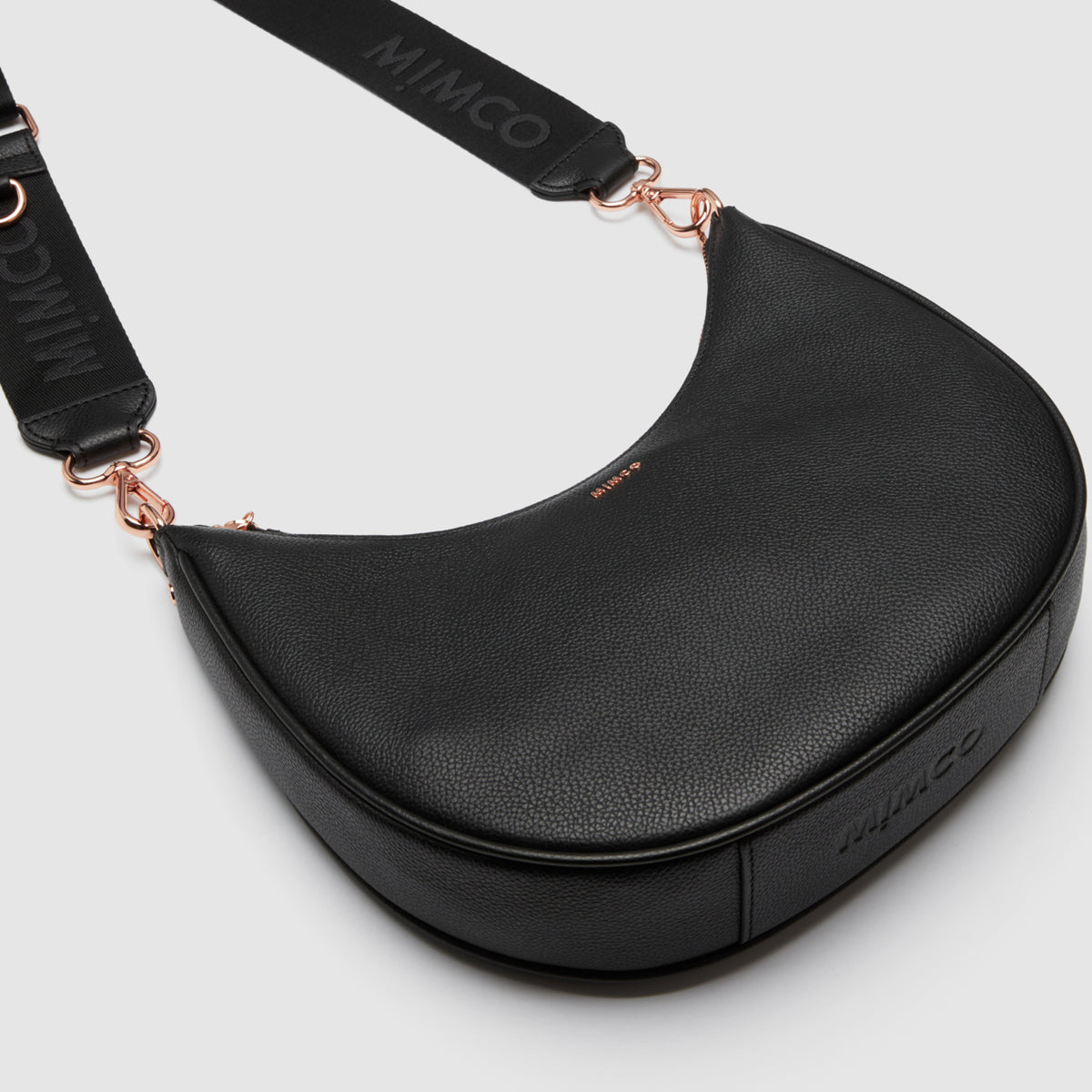 Classico Crescent Crossbody Bag - Black Rose Gold