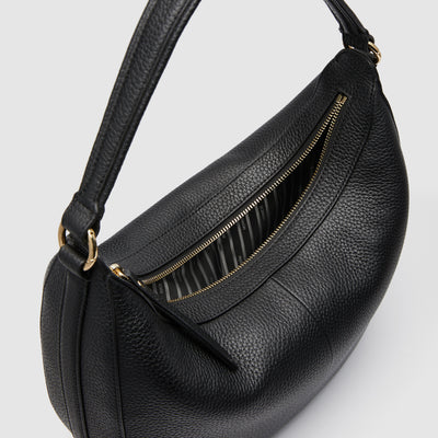 Luna Crescent Bag - Black Light Gold