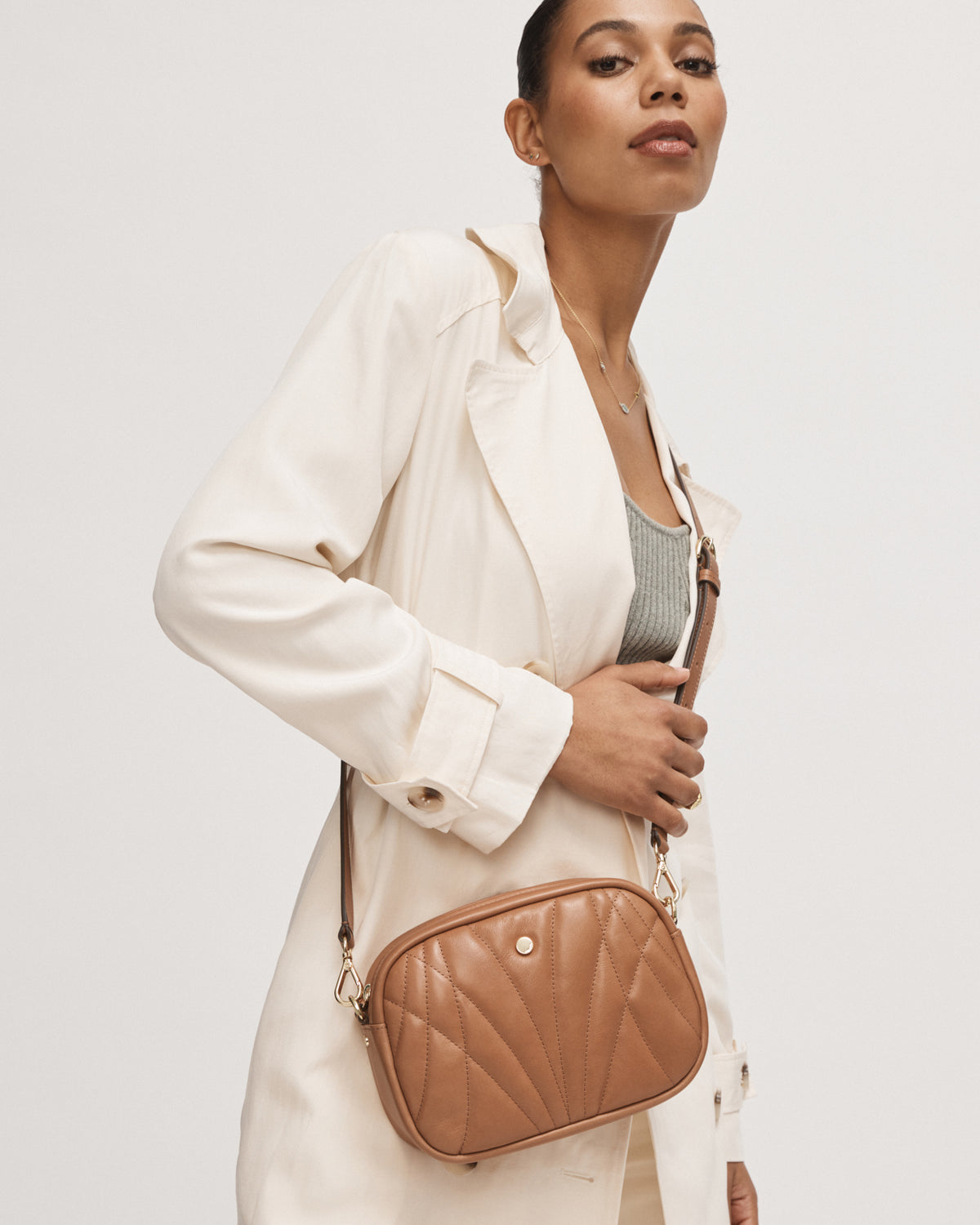 Stitch Crossbody Bag - Caramel